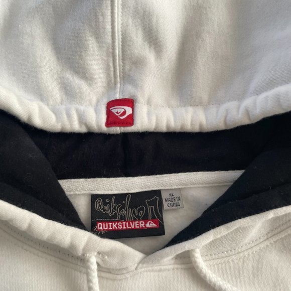 Quiksilver Men's White Hoodie Size XL - Picture 3 of 10